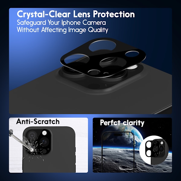 1-Pack Iphone 16 Pro Max Näytönsuoja & 1-Pack linssinsuoja - Karkaistu Lasi 9H - Super laatu 3D
