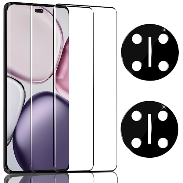 2-Pack Honor X9C Skærmbeskyttelse & 2-Pack linsebeskyttelse - Hærdet Glas 9H - Super kvalitet 3D