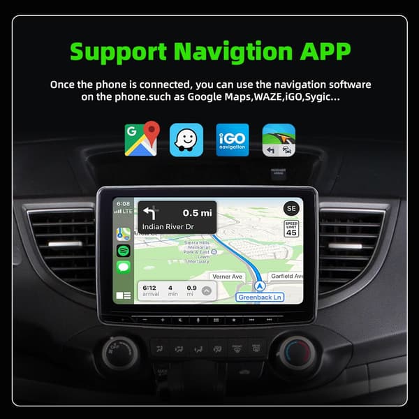 Trådløs CarPlay & Android Auto-adapter 4-i-1 med Bluetooth 5.2