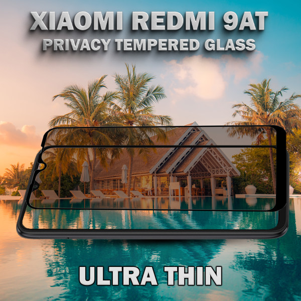 1-Pack Privacy Skärmskydd For Xiaomi Redmi 9AT - Härdat Glas 9H - Super Kvalitet 3D