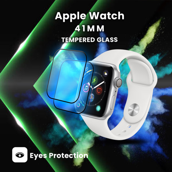 2-Pack Apple Watch 41mm – Härdat glas 9H – Super kvalitet 3D