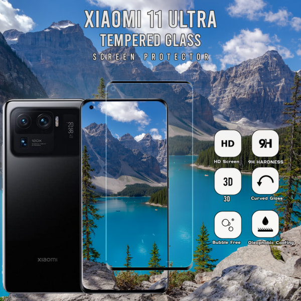Xiaomi 11 Ultra - 9H Härdat glas - Super kvalitet -3D Skärmskydd