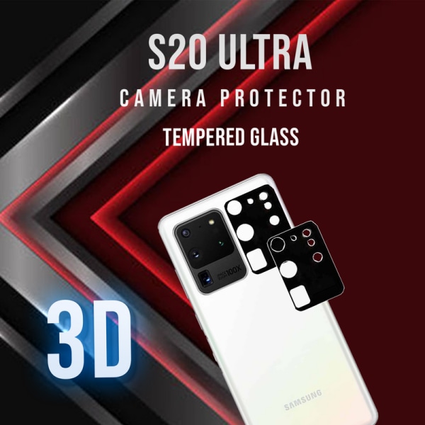 2-Pack Linsskydd S20 Ultra Kamera - Härdat Glas 9H - Super 3D