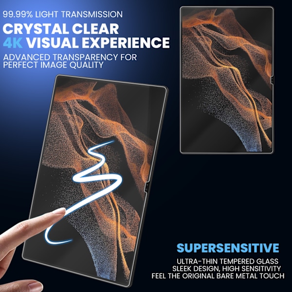 1-Pack SAMSUNG TAB S8 Skærmbeskyttelse - Hærdet Glas 9H - Super kvalitet 3D