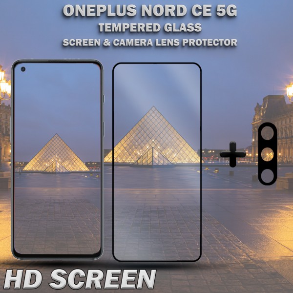 OnePlus Nord CE 5G & 1-Pack linsskydd - Härdat Glas 9H - Super kvalitet 3D