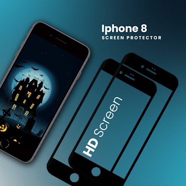 2-Pack IPHONE 8 Skærmbeskyttelse - Hærdet Glas 9H - Super kvalitet 3D