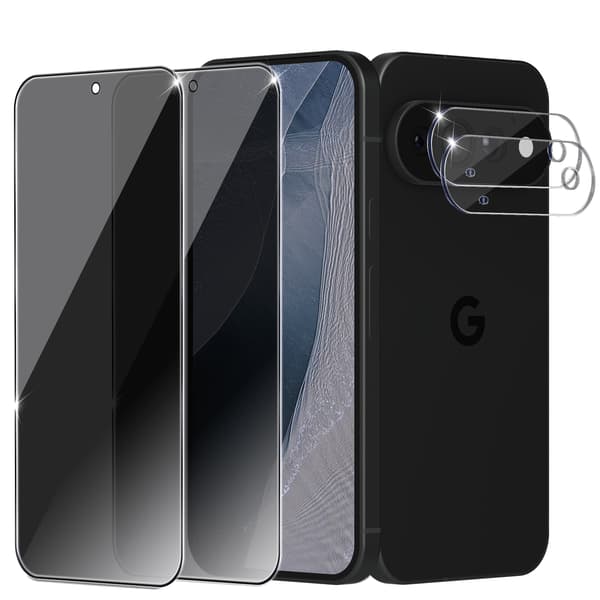 2-Pack Google Pixel 11 Pro Privacy Skærmbeskyttelse & 2-Pack linsebeskyttelse - Hærdet Glas 9H - Super kvalitet 3D
