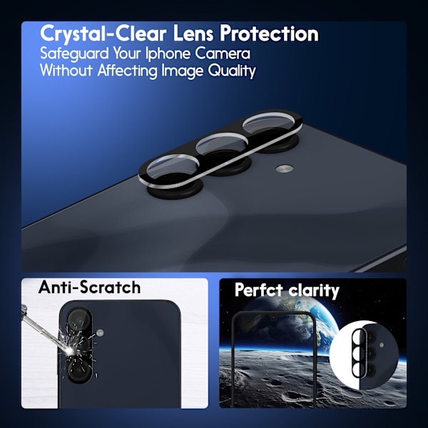 1-Pack Samsung F16 Skärmskydd & 1-Pack linsskydd - Härdat Glas 9H - Super kvalitet 3D