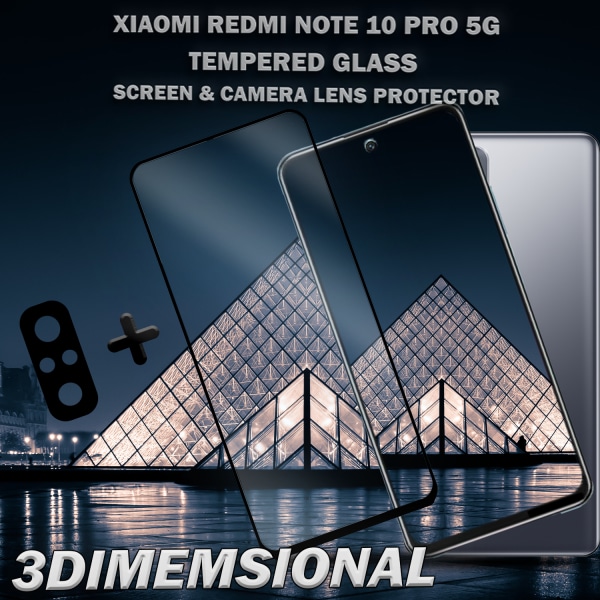 Xiaomi Redmi Note 10 Pro 5G & 1-Pack linsskydd - Härdat Glas 9H - Super kvalitet 3D