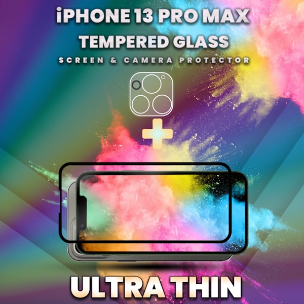 1-Pack iPhone 13 Pro Max - Skärmskydd & 1-Pack linsskydd-9H Glas