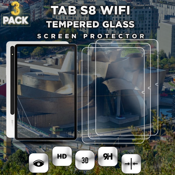 3-Pack Samsung Galaxy Tab S8 WiFi - Härdat Glas 9H - Super Kvalitet Skärmskydd
