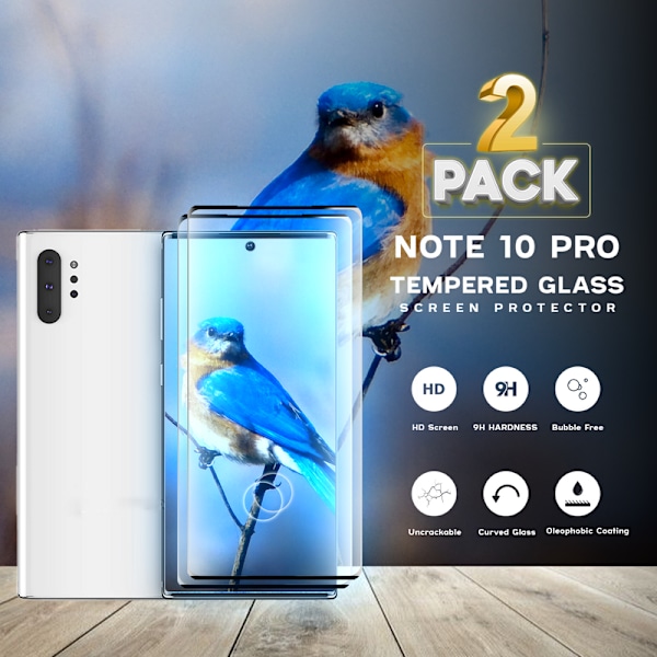 2-Pack Samsung Galaxy Note 10 Pro -Härdat glas 9H–Super kvalitet