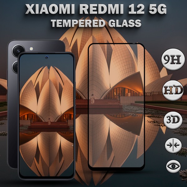 1-Pack XIAOMI REDMI 12 5G Skärmskydd - Härdat Glas 9H - Super kvalitet 3D