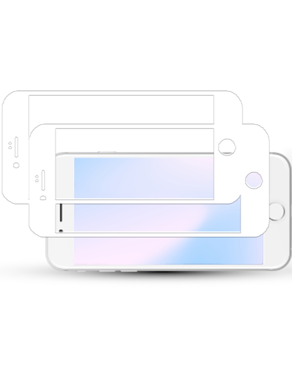 2-Pack IPHONE 7 WHITE Skærmbeskyttelse - Hærdet Glas 9H - Super kvalitet 3D
