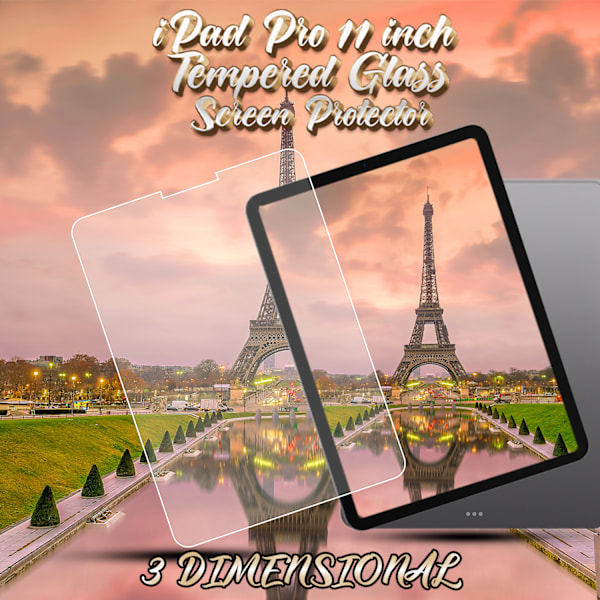 1-Pack APPLE IPAD PRO (11 INCH) Skærmbeskyttelse - Hærdet Glas 9H - Super kvalitet 3D
