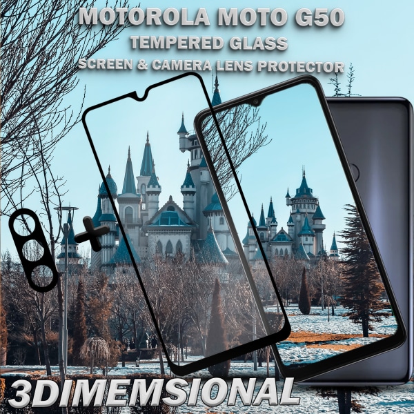 1-Pack Motorola Moto G50 Skärmskydd & 1-Pack linsskydd - Härdat Glas 9H - Super kvalitet 3D