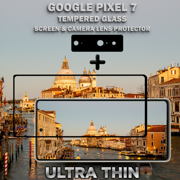 1-Pack GOOGLE PIXEL 7 Näytönsuoja & 1-Pack linssinsuoja - Karkaistu Lasi 9H - Super laatu 3D