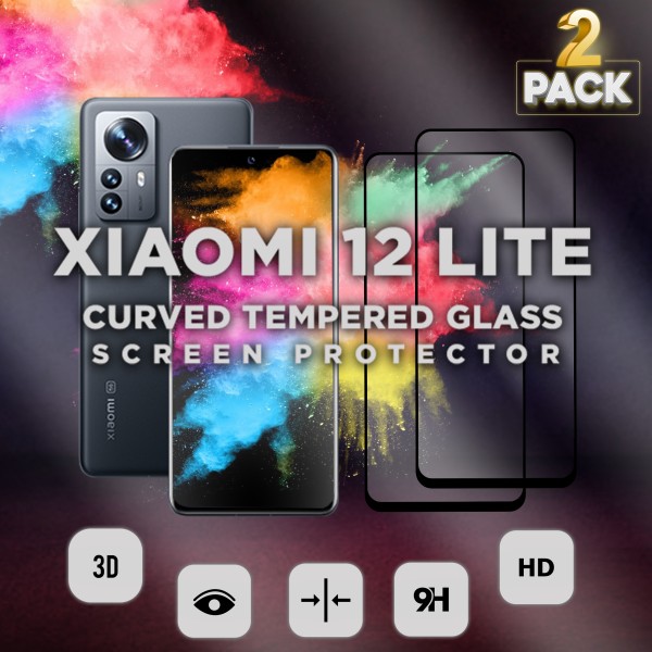 2 Pack Xiaomi 12 Lite - Härdat glas 9H-Super kvalitet 3D