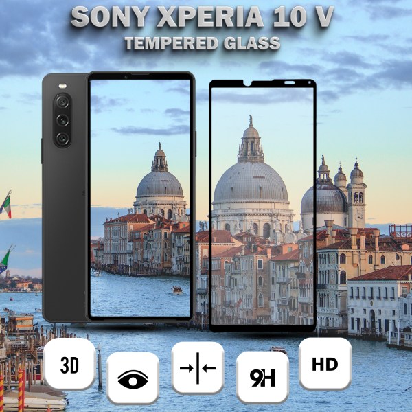 1-Pack SONY XPERIA 10 V Näytönsuoja - Karkaistu Lasi 9H - Super laatu 3D