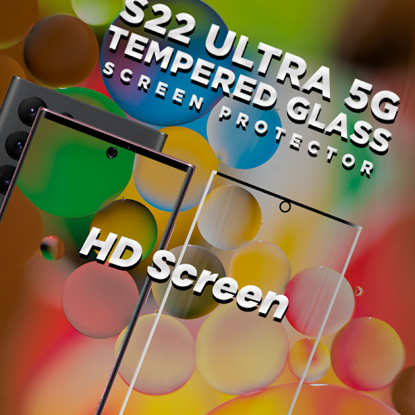 1-Pack SAMSUNG S22 ULTRA Skærmbeskyttelse - Hærdet Glas 9H - Super kvalitet 3D