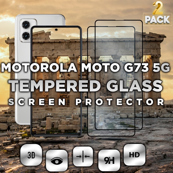2-Pack MOTOROLA MOTO G73 Näytönsuoja - Karkaistu Lasi 9H - Super laatu 3D