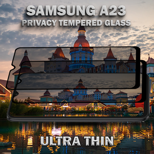 2-Pack Privacy Skärmskydd For Samsung A23 - Härdat Glas 9H - Super Kvalitet 3D