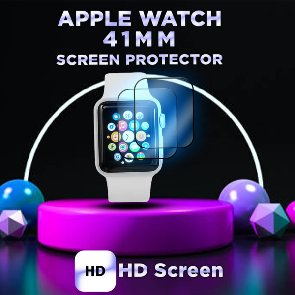 2 Pack Apple Watch 41mm -Härdat glas 9H – Super kvalitet 3D