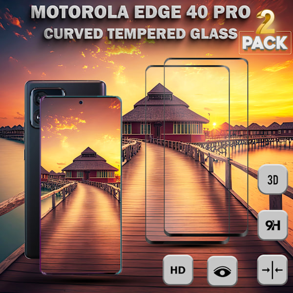 2-Pack MOTOROLA EDGE 40 PRO Näytönsuoja - Karkaistu Lasi 9H - Super laatu 3D