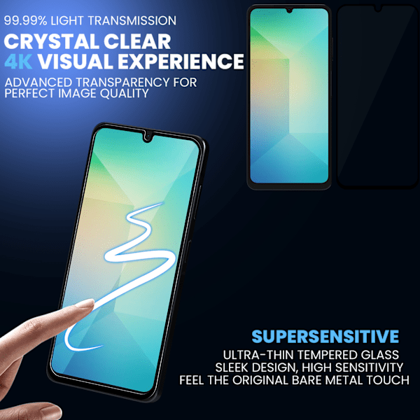 2-Pack Samsung A06 Näytönsuoja - Karkaistu Lasi 9H - Super laatu 3D