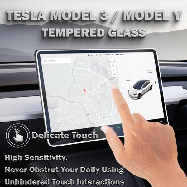 1-Pack Skärmskydd For Tesla Model 3/Model Y - Härdat Glas 9H - Super Kvalitet