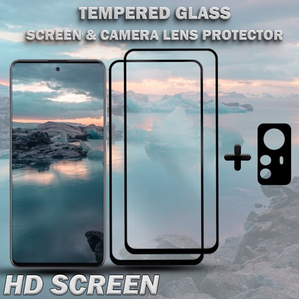 2-Pack XIAOMI 12T Näytönsuoja & 1-Pack linssinsuoja - Karkaistu Lasi 9H - Super laatu 3D