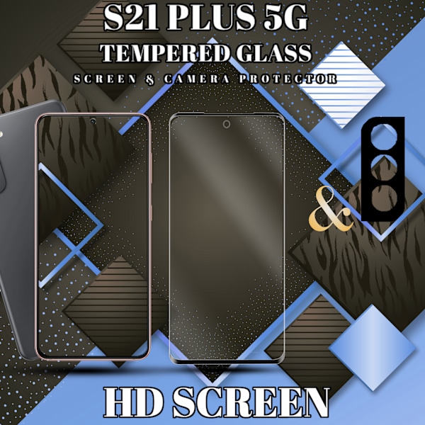 1-Pack SAMSUNG S21 PLUS Skærmbeskyttelse & 1-Pack linsebeskyttelse - Hærdet Glas 9H - Super kvalitet 3D