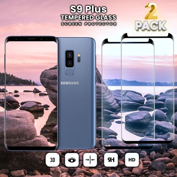 2-Pack SAMSUNG GALAXY S9 PLUS Näytönsuoja - Karkaistu Lasi 9H - Super laatu 3D