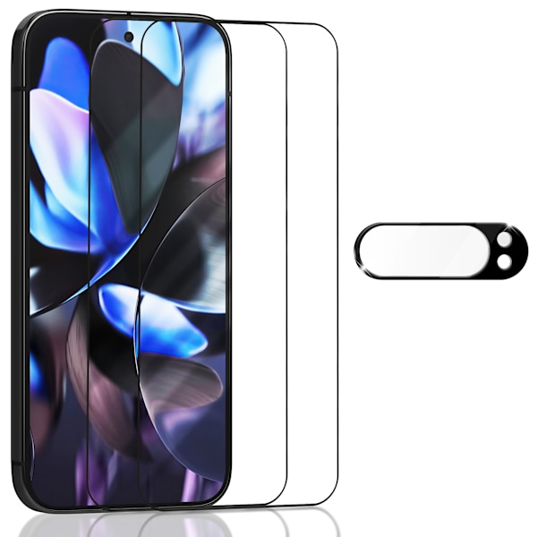 2-Pack Google Pixel 9 Pro Näytönsuoja & 1-Pack linssinsuoja - Karkaistu Lasi 9H - Super laatu 3D