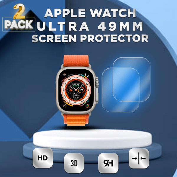 2-Pakke Apple Watch Ultra 49mm - Hærdet glas 9H – Super kvalitet Skærmbeskytter