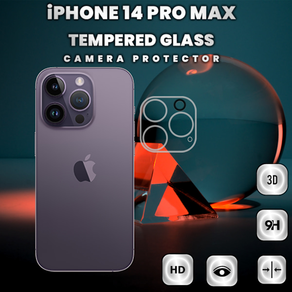 iPhone 14 Pro Max Linsskydd - 9H Härdat Glas- Super 3D Linsskydd