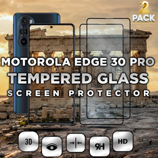 2-Pack MOTOROLA EDGE 30 PRO Näytönsuoja - Karkaistu Lasi 9H - Super laatu 3D
