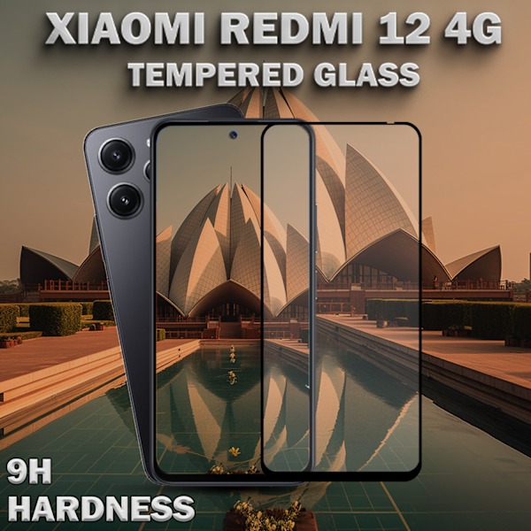 1-Pack XIAOMI REDMI 12 4G Skärmskydd - Härdat Glas 9H - Super kvalitet 3D