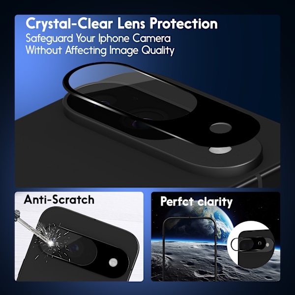 2-Pack Google Pixel 9 Näytönsuoja & 2-Pack linssinsuoja - Karkaistu Lasi 9H - Super laatu 3D