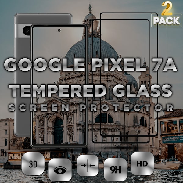 2-Pack Google Pixel 7A - Härdat glas 9H - Super kvalitet 3D Skärmskydd