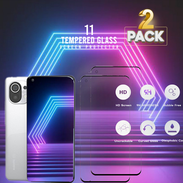 2-Pack XIAOMI 11 Skærmbeskyttelse - Hærdet Glas 9H - Super kvalitet 3D