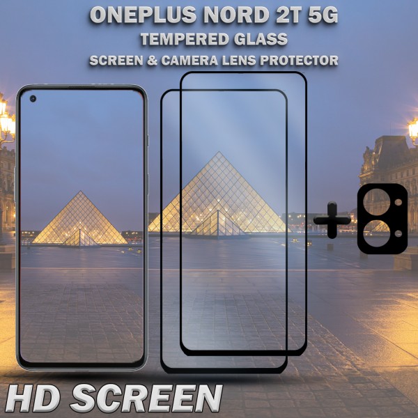 2-Pack ONEPLUS NORD 2T 5G Skärmskydd & 1-Pack linsskydd - Härdat Glas 9H - Super kvalitet 3D
