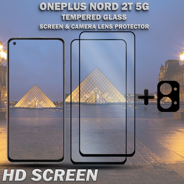 2-Pack ONEPLUS NORD 2T 5G Skärmskydd & 1-Pack linsskydd - Härdat Glas 9H - Super kvalitet 3D