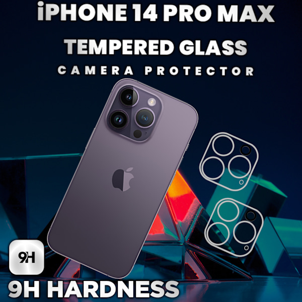 2-Pack Iphone 14 Pro Max Linsskydd - 9H Härdat glas- Super 3D
