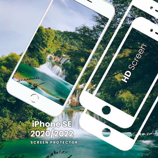 2-Pack iPhone SE 2020 Vit - Härdat Glas 9H - Super Kvalitet 3D