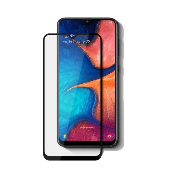 Samsung A20S 2.5D silkestryckt heltäckande härdat glas