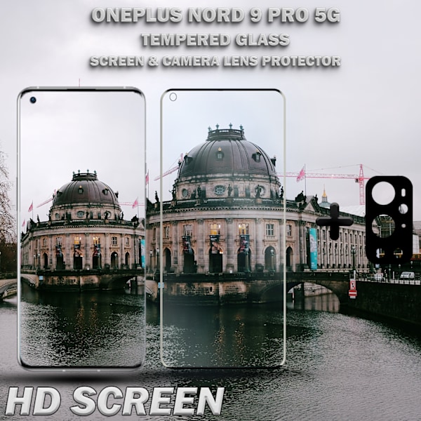 OnePlus Nord 9 Pro 5G & 1-Pack linsskydd - Härdat Glas 9H - Super kvalitet 3D