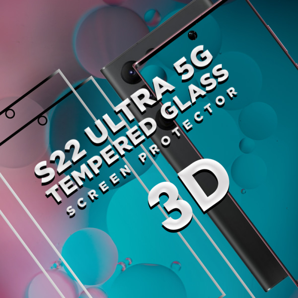 2 Pack Samsung S22 ULTRA 5G -9H Härdat Glass -3D Super Kvalitet