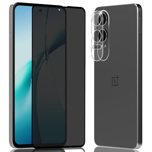 1-Pack OnePlus Nord CE4 Lite Privacy Skärmskydd & 1-Pack linsskydd - Härdat Glas 9H - Super kvalitet 3D