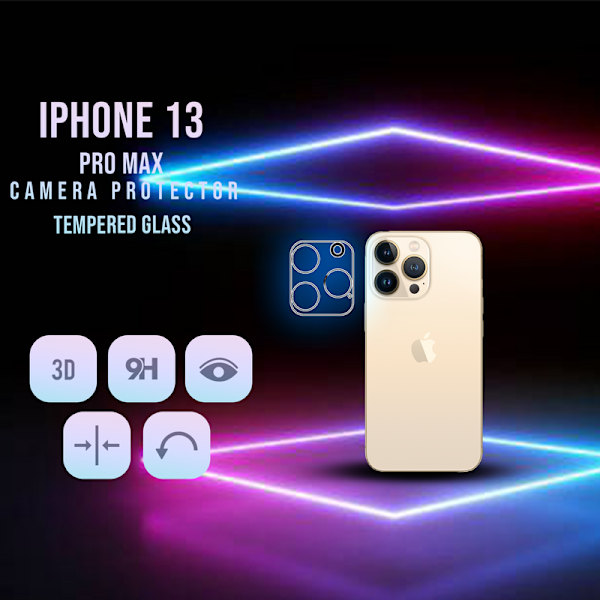 Linsskydd iPhone 13 Pro Max Kamera - Härdat Glas 9H - Super 3D